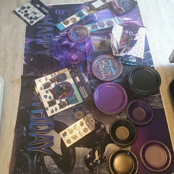 Black panther marvel wakanda forever party birthday decorations Boys Party Decor - Picture 1 of 16